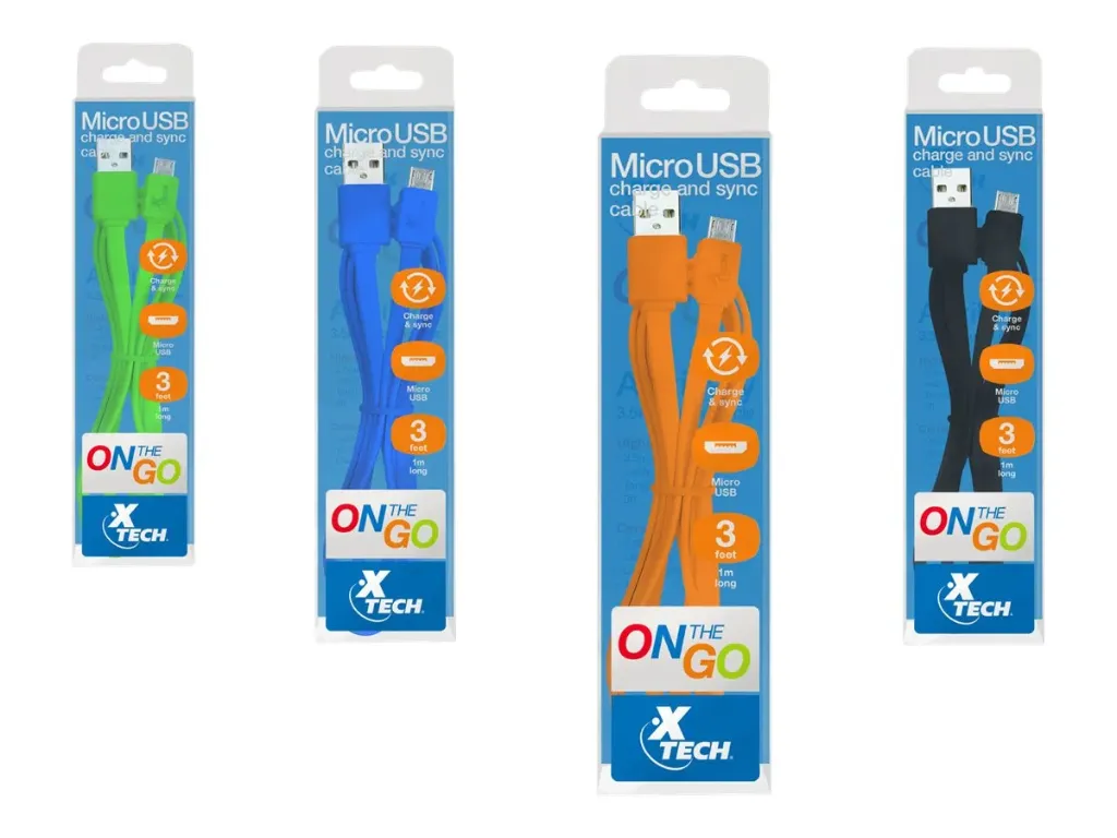 Xtech On-The-Go Micro USB charge and sync cable/USB2.0/1m/3f