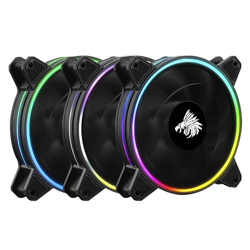 Kit de 3 Ventiladores Eagle Warrior Hurricane RGB 120mm x3 / A3LEDFANRGBEGW