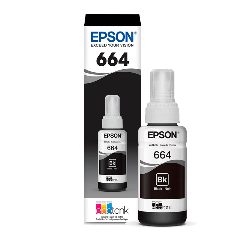 Botella de Tinta Epson T664 Negro 70ml