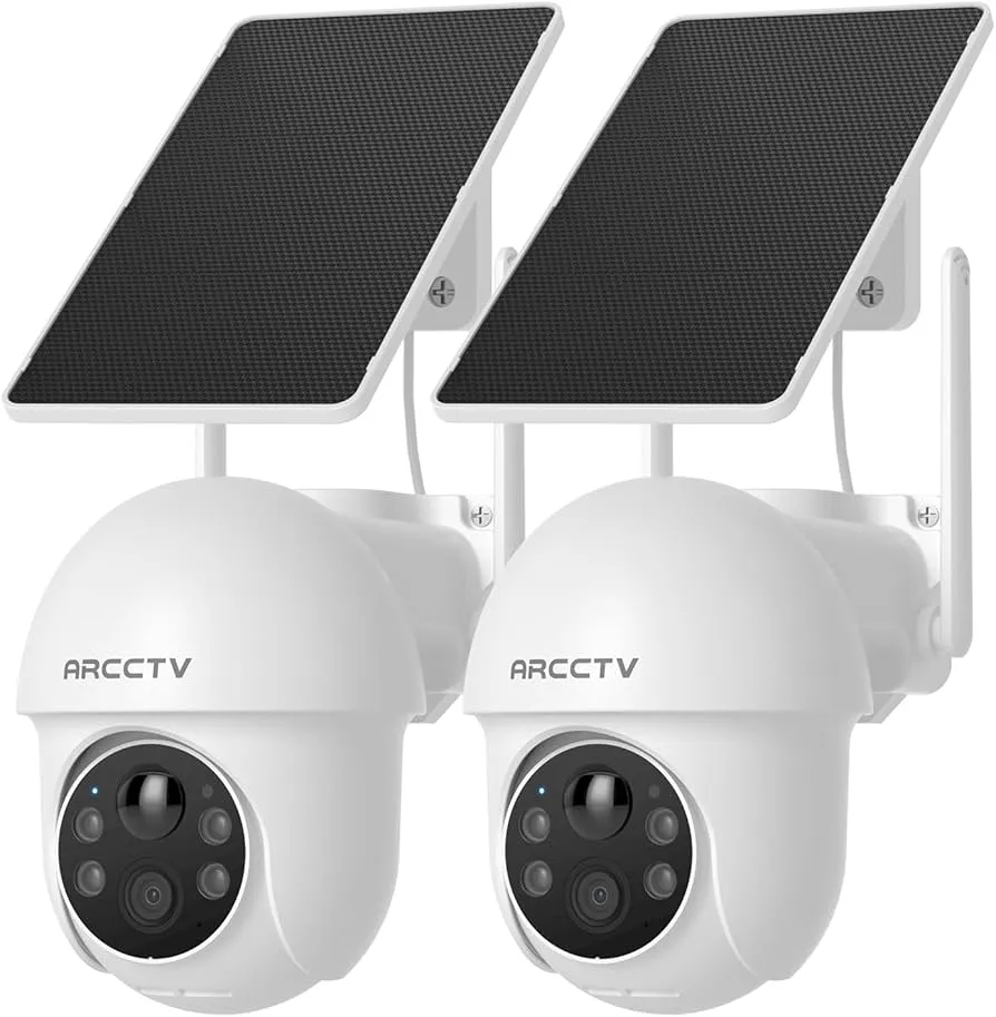 ARCCTV Solar Security Cameras Wireless Outdoor, 4MP 360°