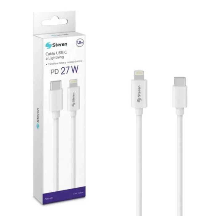 STEREN cable usb c a lightning pd 27w - POD 434