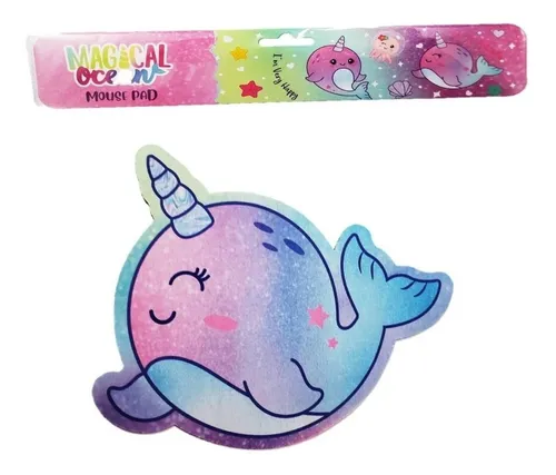Mouse Pad  Ballena Magical Ocean Unicornio Rosa