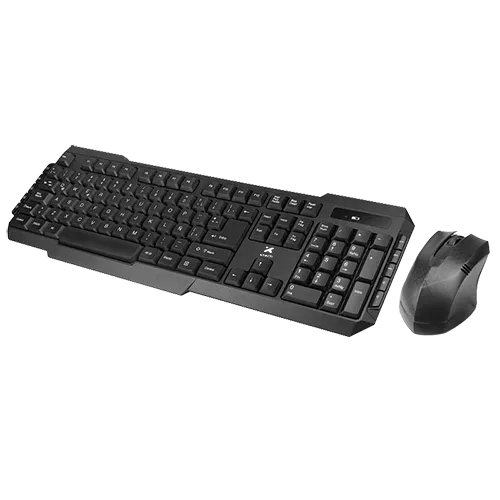 Combo de teclado y mouse inalámbricos multimedia en español XTECH XTK-309S color negro