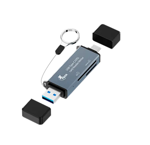 Xtech XTC-580 - Card reader - SD / MicroSD - USB 3.0/USB-C - OTG card reader