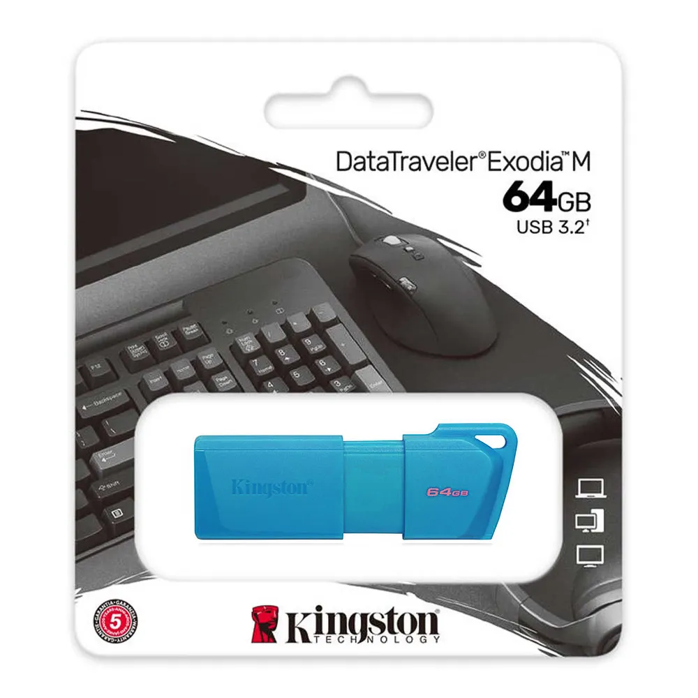 Kingston 64GB USB DT Exodia M DTXM NEON Aqua Blue