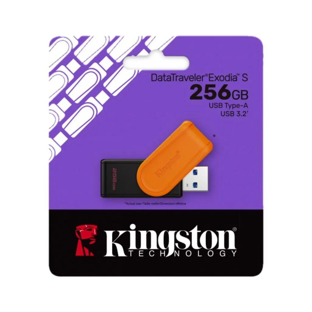 Kingston 256GB USB 3.2 DataTraveler Exodia S Black Orange