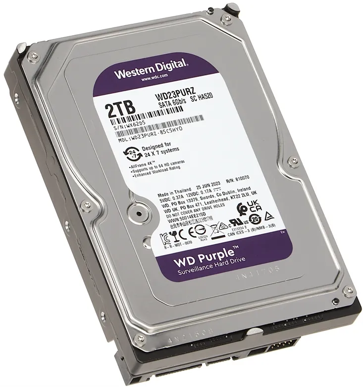 WD Purple WD23PURZ 2TB 64mb Surveillance 5400rpm