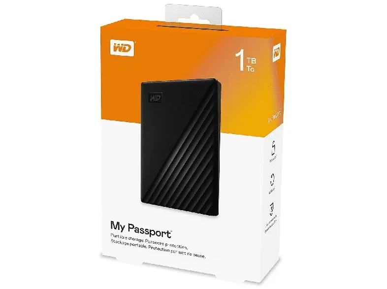 Disco Duro Externo WD My Passport Portable 2.5" 1TB Black USB3.0