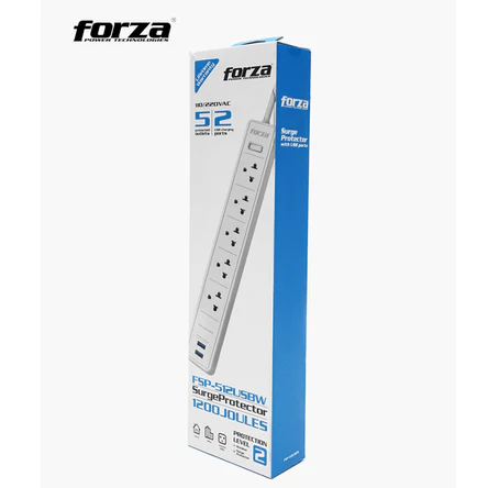 Forza FSP-512USBW SP 110/220V 1200J 5-UNV NEMA 2-  USB 5FT WH