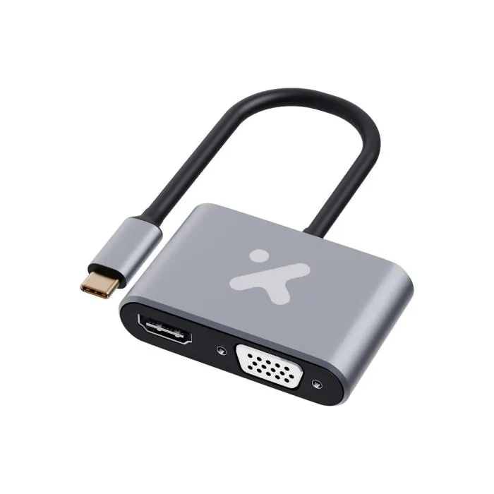 Xtech Adpt Type C male  to HDMI female VGA female -XTC-542