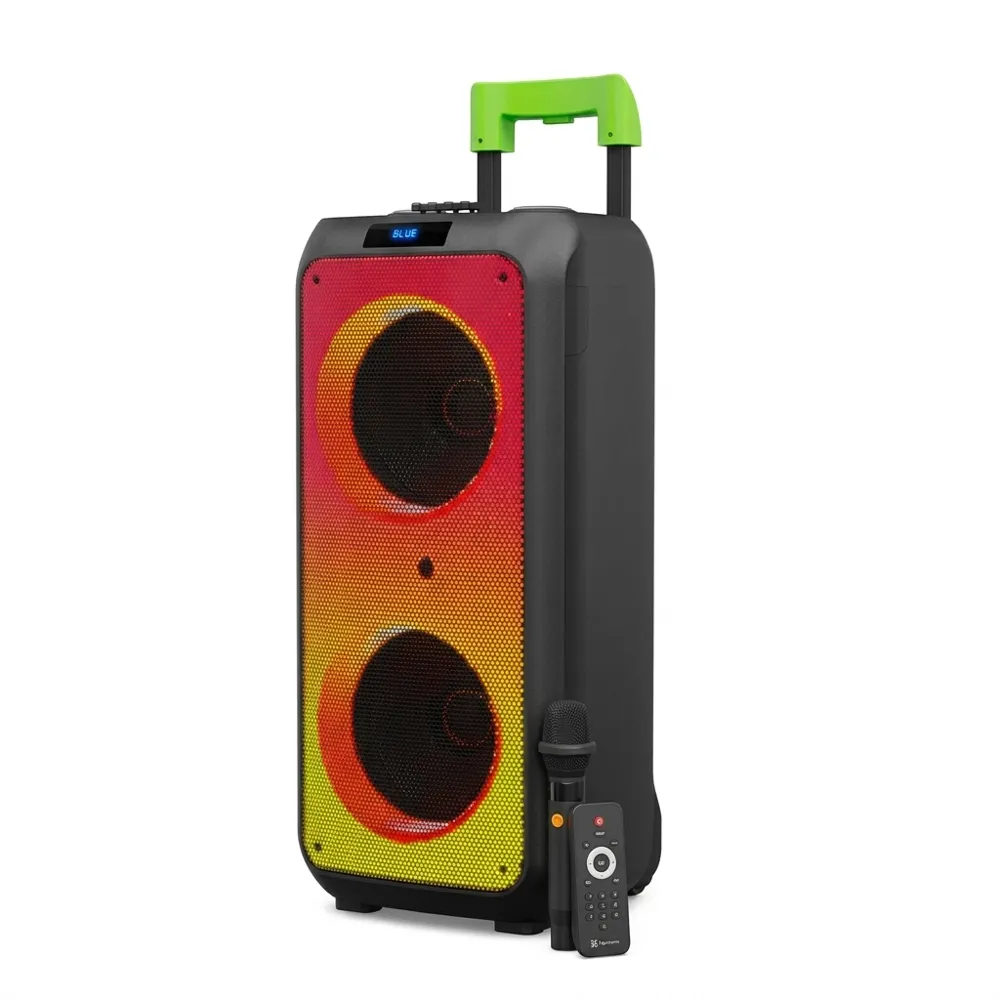 Bocina Portátil Klip Xtreme BoomFire Pro II KLS-663 – 200W RMS, Luces LED y Micrófono inalámbrico – Negro