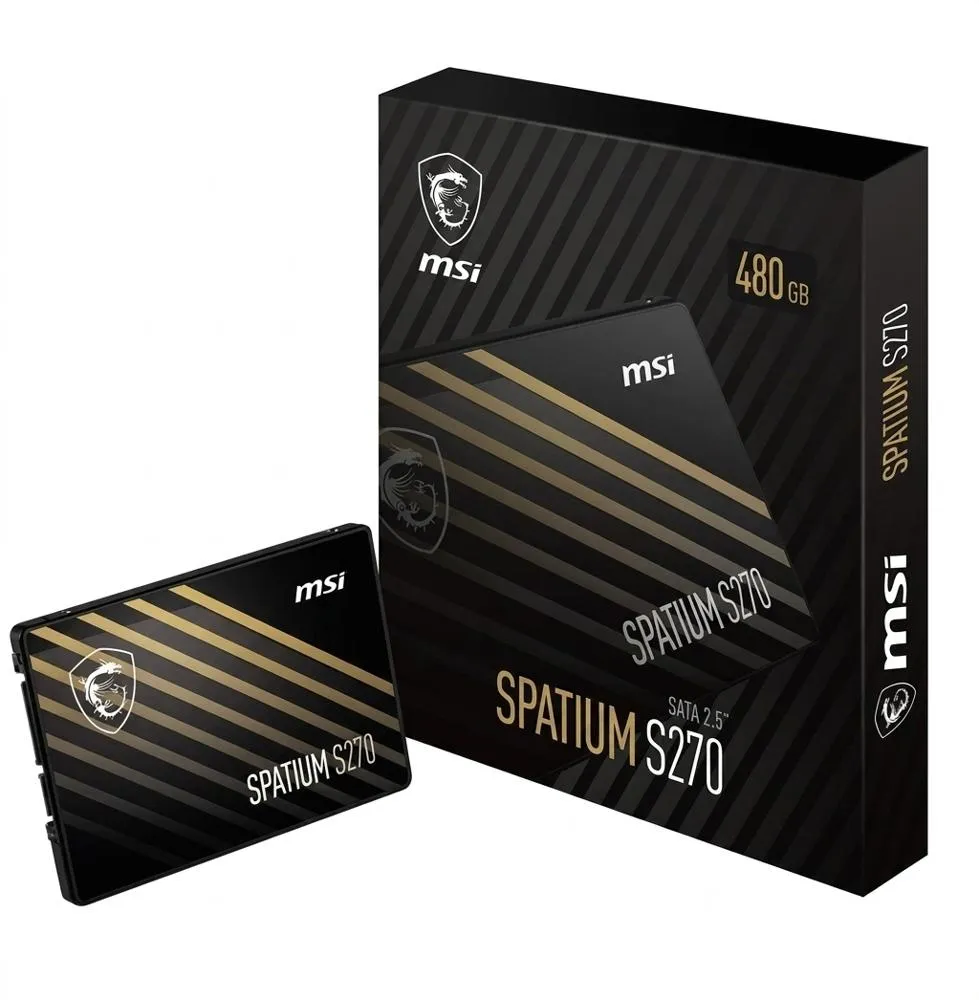 MSI Spatium S270 SSD Interno de 480GB SATA III 2.5" para Laptop y PC