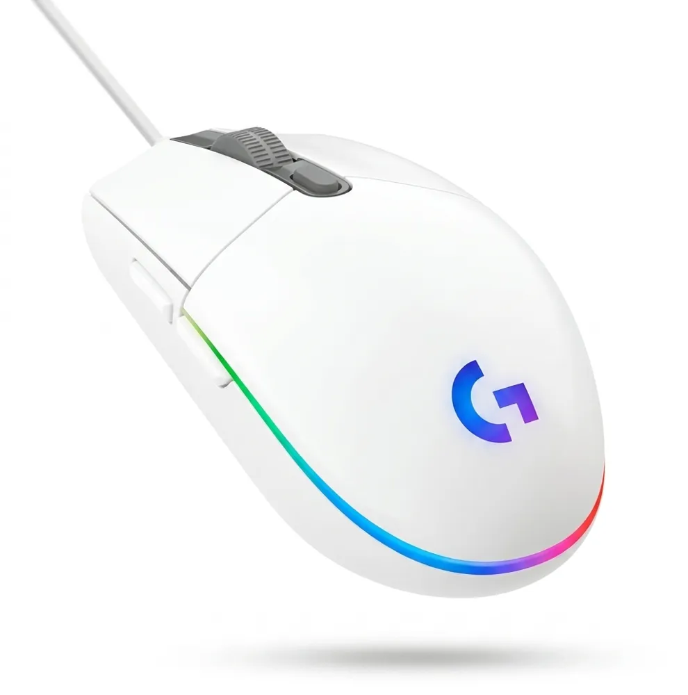 Mouse Gaming Alámbrico Logitech G203 LIGHTSYNC RGB 8000 DPI - Blanco