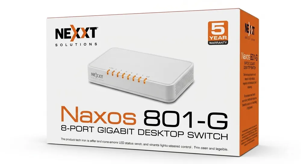 Switch de Escritorio Nexxt Solutions Naxos 801-G Gigabit Ethernet de 8 Puertos (NSW-N801G)