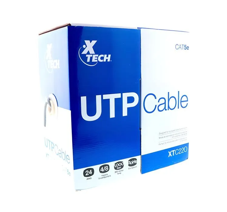 Xtech UTP Cbl CAT5e 1000ft Gray XTC-220 24 AWG