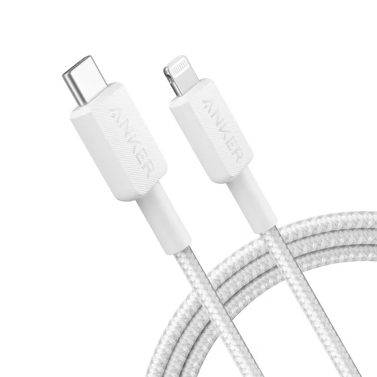 8 Anker 322 USB-C to Lightning Cable 6ft Braided White