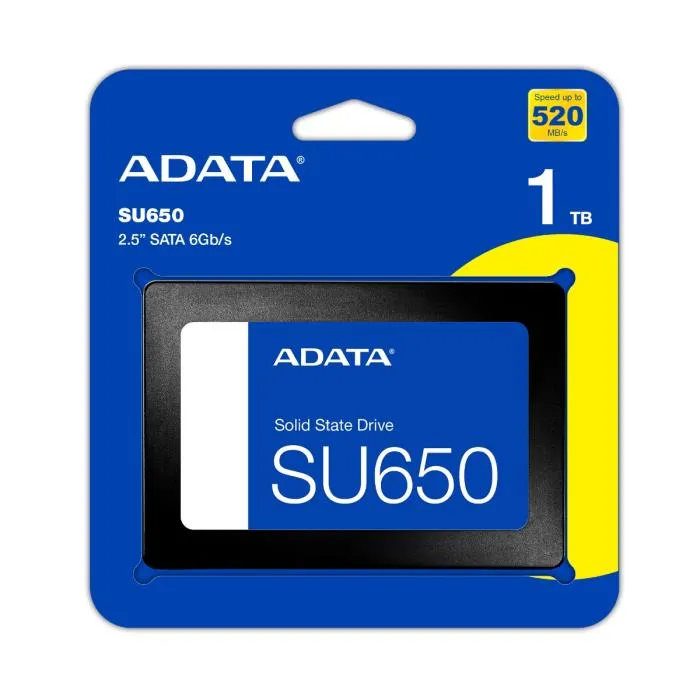 Unidad SSD 2.5" 1TB ADATA SU650 520MBs- Factor Forma 2.5"- Capacidad 1TB - Interfaz SATA